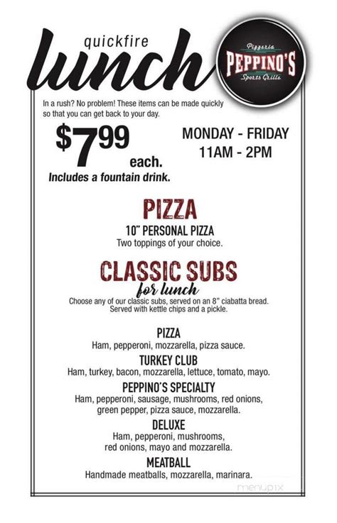 peppinos jenison|peppino's jenison menu.